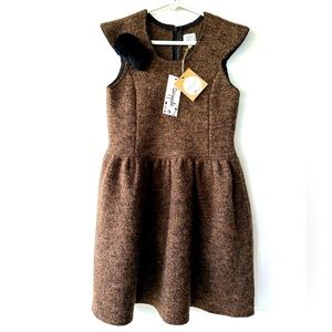 NWT Hilda Henri Zoe Pompom Cap Sleeve Wool dress, size 8